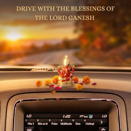 Image of Siddhivinayak Ganesh Idol Ganpati Murti for Car Dashboard, Office Desk, Hindu God Gift & Home Decor - Resin