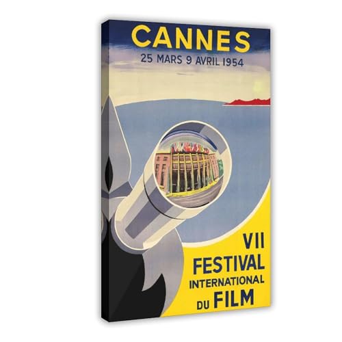 Cannes Filmfestival 1954 Poster, Film- und Theaterdruck, Vintage-Leinwand-Poster, Schlafzimmerdekoration, Landschaft,