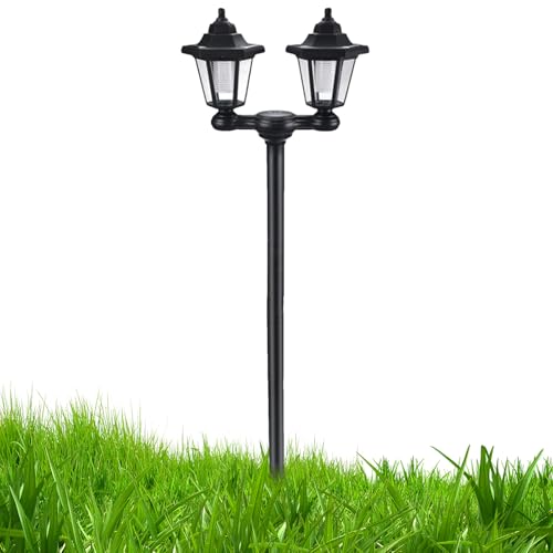 Qkbuza Lampes Solaires Extérieures,Lampe sur Pieu Résistante aux Intempéries - Lumières Solaires pour Allées Extérieures - Jardin Allée Terrasse Trottoir Arrière-cour Chemin Porche