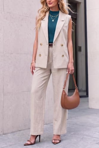 Image of Arach&Cloz Women's Wool Blend Mock Neck Sweaters Vest Business Casual Lightweight Trendy Tops Summer Outfits 2026