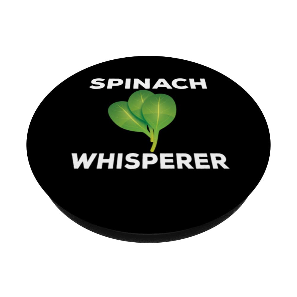 Funny Spinach Whisperer Outfit Garden Plants PopSockets Swappable PopGrip, Black - Image 2