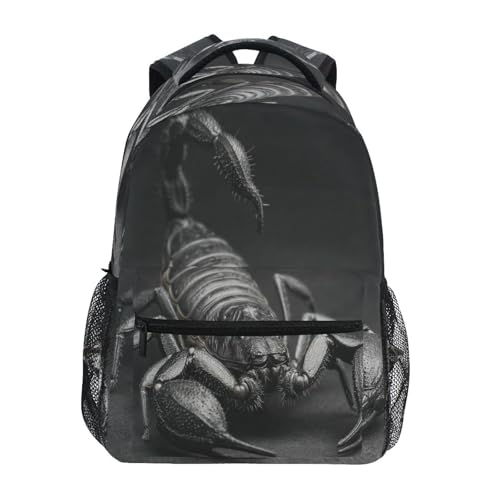 QUGRL Black Scorpion Cool Backpack for School Girls Boys Funny Large Bookbag Laptop Computer Hiking Travel Bag Casual Daypack Elementray Schoolbag for Teens Adult 16 Inch