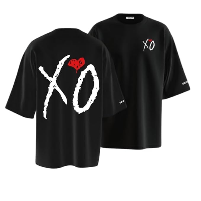 XO Oversized T Shirt for Men and Women Premium Heavy Gauge Cotton Drop Shoulder Baggy Streetwear T-Shirt-image-34
