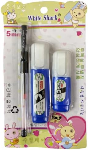 Correction Pens Set - White Fluid Correction Pens | Metal Tip Corrector Pens | Easy to Use Fine Point School Office Pens | Quick Dry Correction Pens (2 Correction Pens & Ball Points)