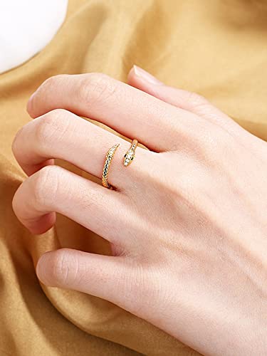 Snake Shaped Plated Ring, Gift for Her