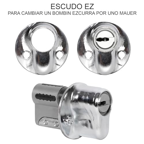JEVX EZ-Schädel Ezcurra Sicherheitsschild mit breiter Öffnung zum Ersetzen von Pumpen, Adapter, Türschloss, silberfarben