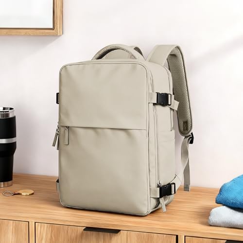 Image of coowoz Carry On Backpack Women Men Travel Backpack Airline Approved Laptop Backpack Sport Rucksack, B-khaki, L, Rucksack
