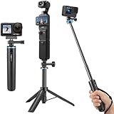 DJI Osmo Pocket 3用 三脚/自撮り棒/一脚兼用 51cm延長ポール/セルカ棒/ミニ卓上三脚 4段伸縮 折りたたみ 軽量 持ち運び便利 旅行用 vlog アクセサリー GoPro Hero 13/12/11/10/9, Osmo Pocket 3, Insta360 X5/X4, AKASO EK7000 等に対応