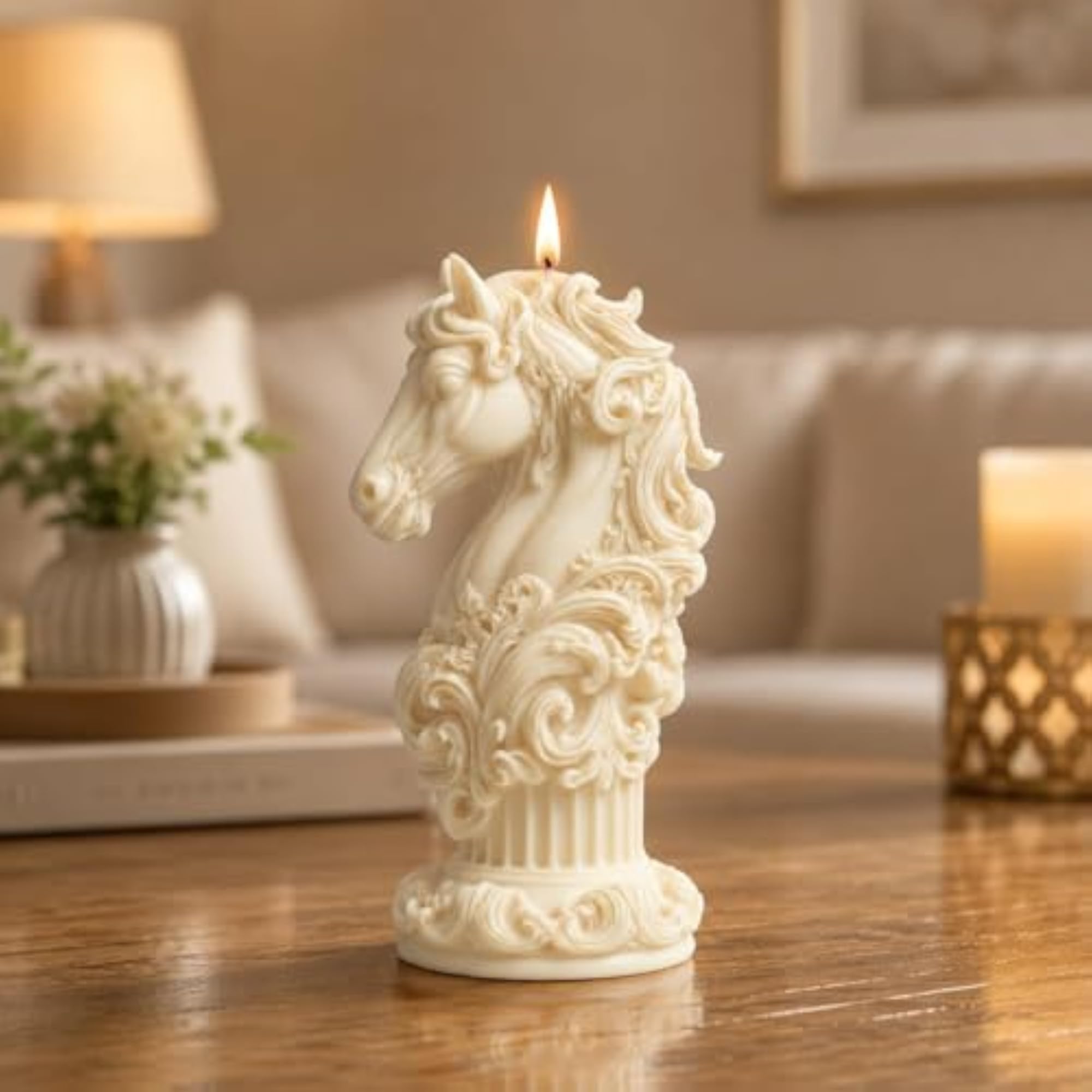 Artistic 3D Sculpted Soy Wax Candle for Home Décor