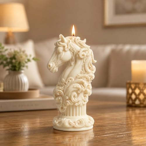 KASHTGO Handmade Decorative Scented Wax Candle for Home Decor, Bedroom, Living Room & Gift Use – Elegant Designer Candle (Horse Sculpture)