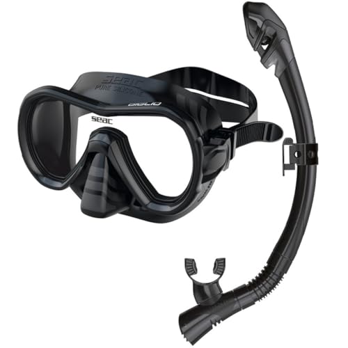 SEAC Giglio Premium Dry Adults Scuba Diving Swimming Snorkeling Máscara y Tubo con Silicona 100% Pura miniatura 2