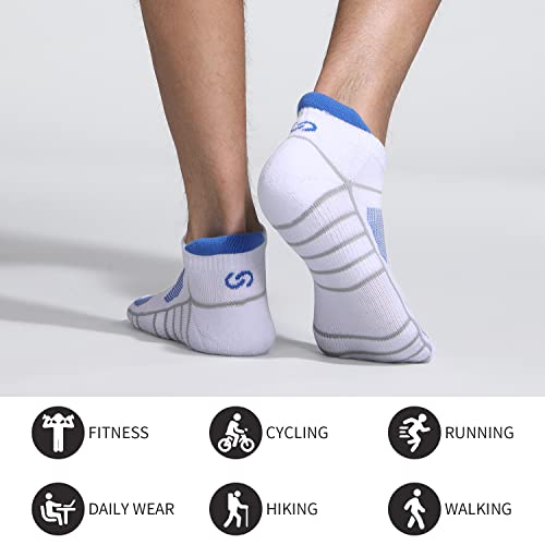 Image of Lapulas Athletic Running Ankle Socks, Low Cut Cushioned Anti-Blister Tab Sports Socks Men Women 6Pairs