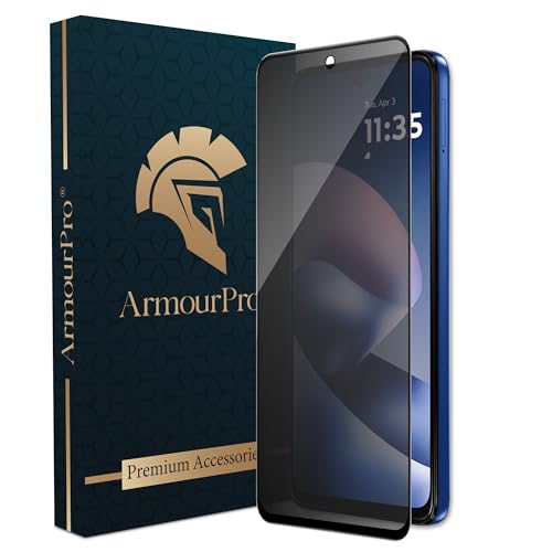 Image of ArmourPro Privacy Tempered Glass for Motorola G37 Power / G37 - Anti-Spy Anti Peeping Screen Protector, 9H Hardness, Edge-to-Edge Coverage, Ultra Thin, Bubble-Free Installation Kit | Black