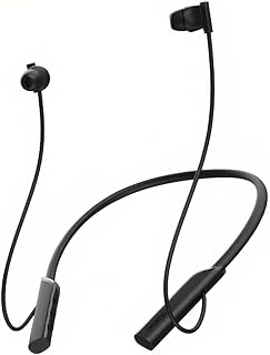 سماعات اذن لاسلكية من سلسلة لايت بتقنية هافي باس - بلوتوث 5.3، وقت تشغيل يصل الى 30 ساعة، تصميم رقبة مريح، شحن سريع من النوع سي - صوت جهوري قوي، مثالية للرياضة والتنقل، اسود