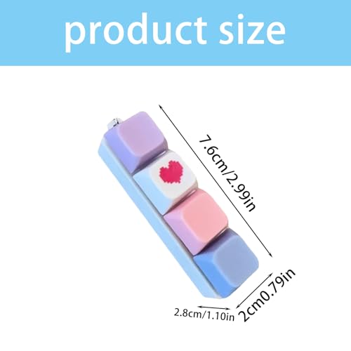 Image of Fidget Keyboard Keychain, Cute Stress Relief Toy for Adults, Portable Focus Toy with Four Colorful Keys, Ideal for Office and Study, Plastic
