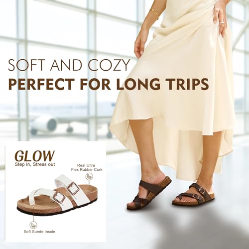CozyNest Glow Adjustable Slide Sandals for Women and Men Cork Footed Arch Supported for Summer Indoor and Outdoor2