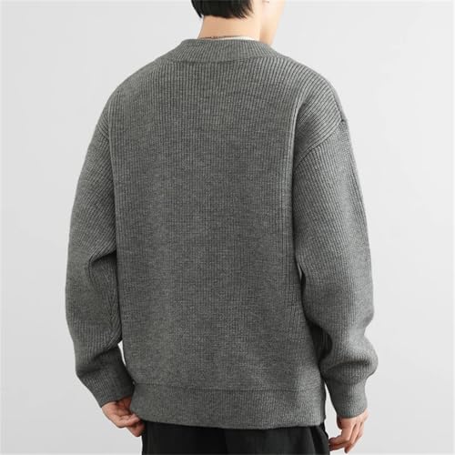 Men's V-Neck Sweater Loose Knit Pullovers Long Sleeve Casual Pullover Knitted Sweaters3