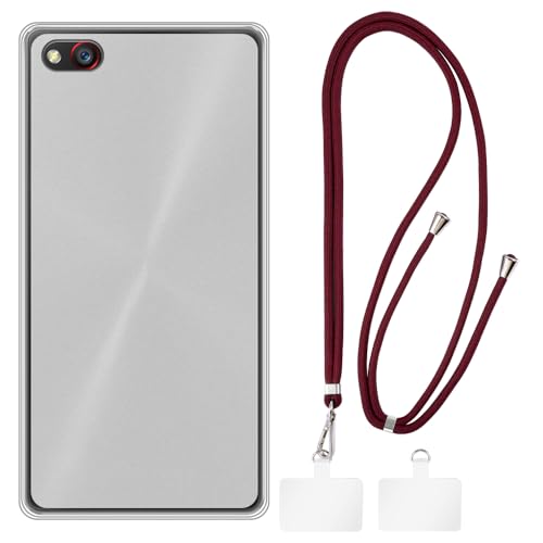Shantime Hülle & Crossbody-Trageriemen-Set Kompatibel mit ZTE Nubia Z9 Max Handyhülle & Verstellbarem Halsband mit Metallschnallen & 2 Aufklebern(Rotes)