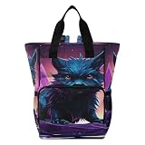 LINNIKEEEE Fresco Viola Della Tasmania Borsa per Pannolini Zaino da Viaggio Borse per Mamma di Grande Capacità per Papà Donne Ragazze