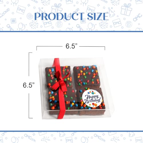 OMCookie Birthday Gift Basket Chocolate Brownies Food Gift For Men Women Package | Nut Free | Kosher