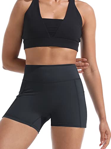 CADMUS Women's Gym Volleyball Shorts for Bike Naked Feeling High Waist Athletic Shorts No Front Seam with Deep Porkets2