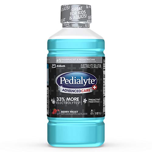 Pedialyte AdvancedCare Plus Electrolyte Drink, 1 Liter, with 33% More Electrolytes and has PreActiv Prebiotics, Berry Frost