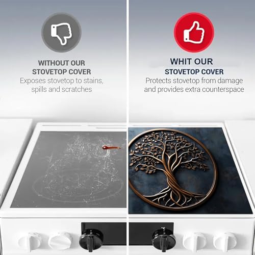 Image of HOMETITUTE Bronze Tree of Life Stove Cover 28x20 Diatomite Heat Mat