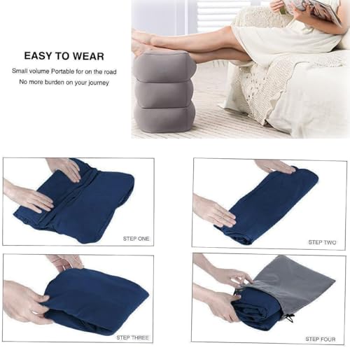 AIEKOO Inflatable Foot Rest Pillow for Travel, Comfortable Leg Rest Pillow, Adjustable Height Sleeping Bed for Airplane, Car, Train, Home, Office, Gray 2 Pack by AIEKOO - Image 4