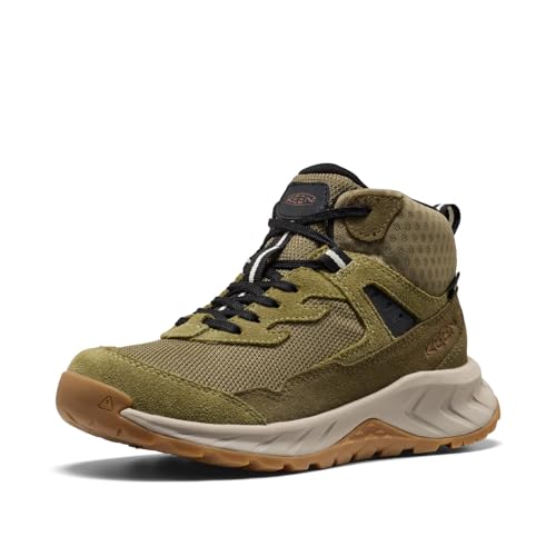 KEEN Unisex-Child Hightrail Mid Height Durable Lightweight Breathable Waterproof Hiking Boots, Dark Olive/Martini Olive, 11