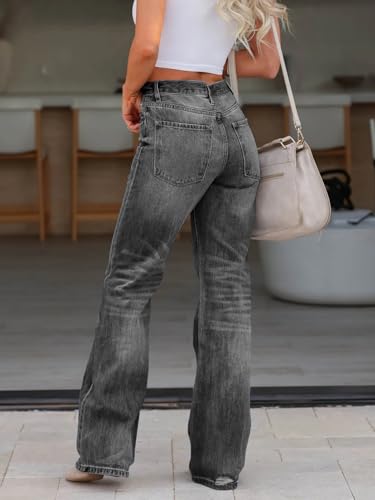 yoeasy Women’s Ripped Jeans High Waisted Distressed Baggy Straight Wide Leg Boyfriend Denim Pants4