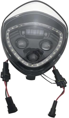 Phare de moto optique avant noir pour Victory Cross Roads et Vegas
