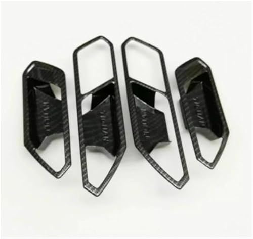 Tirador de puerta interior de fibra de carbono 201-2021 y moldura para tablero de coche
