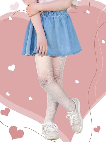 3 Pairs Girls Lace Tights Kids Sheer Fishnet Stockings Toddler Stockings Spring Heart Pattern Hollow Summer2