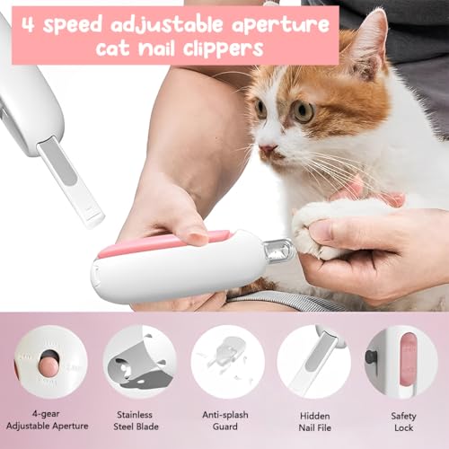 LAJUP Cortaúñas Profesional Para Perros, Con Luz Y A Prueba De Salpicaduras, Dispositivo De Protección Para Mascotas, Perros Y Gatos, Cortaúñas Con Lima Para Mascotas Pequeñas Medianas - imagen 6