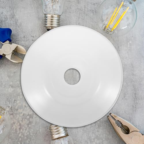 Image of POPETPOP Waterproof Street Lamp Cover 11.81X11.81X1.29 Inch Industrial Lamp Shade Outdoor Light Cover Replacement for Garden Lighting Fixtures