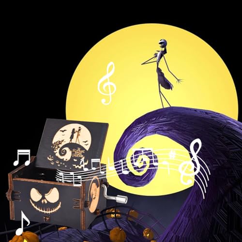 Aokely Before Christmas Music Box,Engraving Nightmare Musical Box Melody Plays This is Halloween Home Decor for Halloween Valentine's Day Christmas - image 2