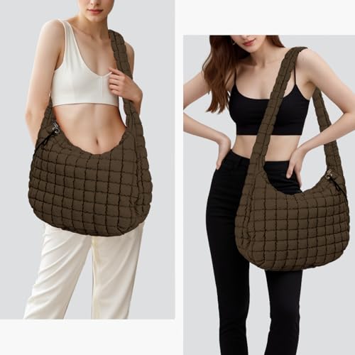 Image of GASSDA Puffer Tote Bag for Women Large Quilted Puffy Lightweight Carryall Crossbody Tote Bag for Women