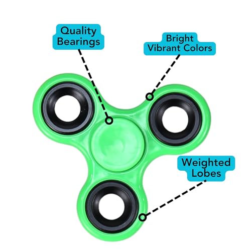 Iconikal 24-Pack Fidget Spinners, Random Color Bulk Assortment for Sensory Play Occupy Hands Attention
