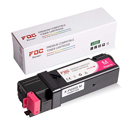 FDC 106R01595 Cartucho de tóner Compatible para impresoras Xerox Phaser 6500 6500N 6500DN WorkCentre 6505 6505N 6505DN, Color Magenta