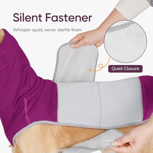 Joypig Dog Thunder Vest, Anxiety Relief Shirt with Noise-Reducing Hood, Calming Wrap, Gentle Compression Jacket for Thunder Storm, Fireworks Separation Stress, Fireworks,S, Purple by Joypig - Image 3
