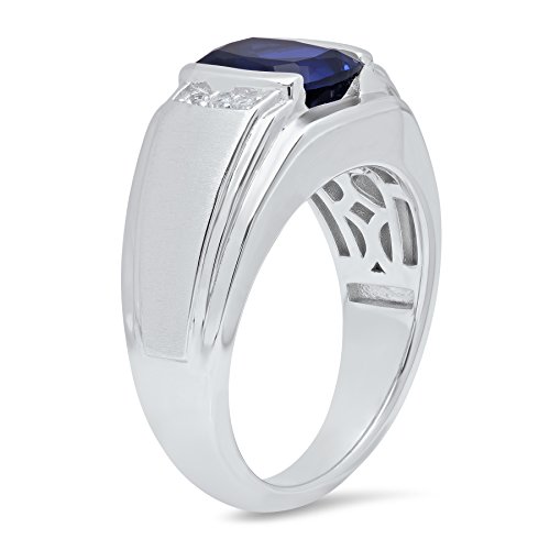 Men’s 925 Sterling Silver Blue and White Sapphire Fashion Ring Sophisticated Style Statement4