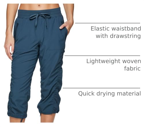 Image of RBX Active Capri Pants for Women Joggers Stretch Lightweight Women's Casual Pant Capri with Drawstring