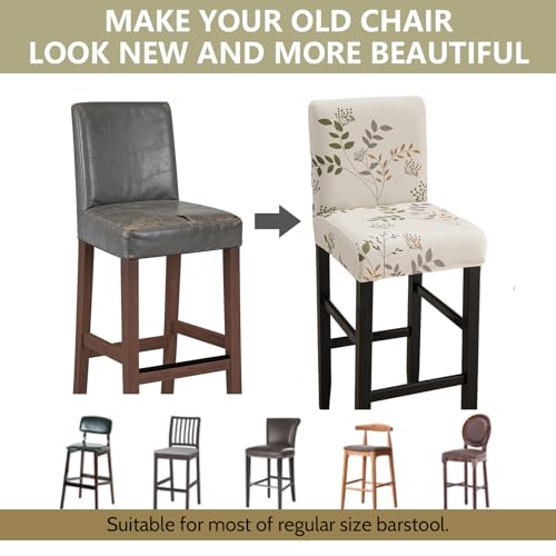 Image of Bar Stool Covers Counter Chair Slipcovers Set of 4,Color 04