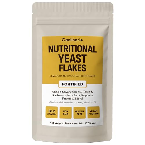 Coolinario Nutritional Yeast Flakes, Fortified (10 OZ) Vegan Seasoning