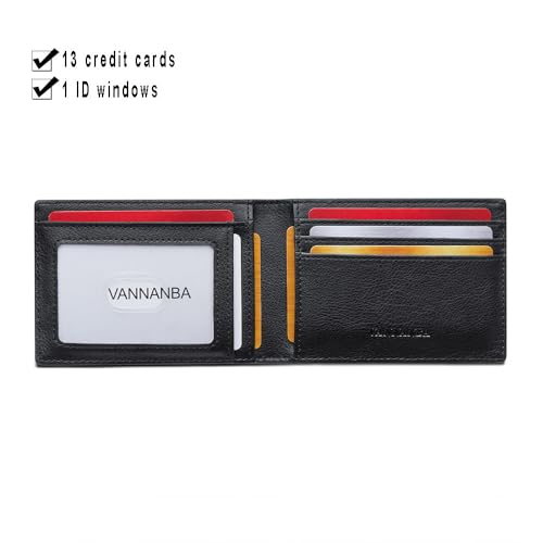 VANNANBA Slim Wallets for Men Leather Mens Wallet RFID Blocking Front Pocket Bifold Wallet Thin Credit Card Holder with Gift Box3