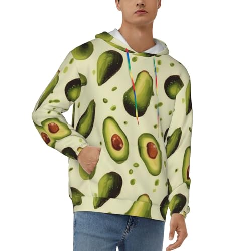 FGDFEPOXKL Fashion Men'S Hoodies Pullover Long Sleeve Hoody Avocado Print