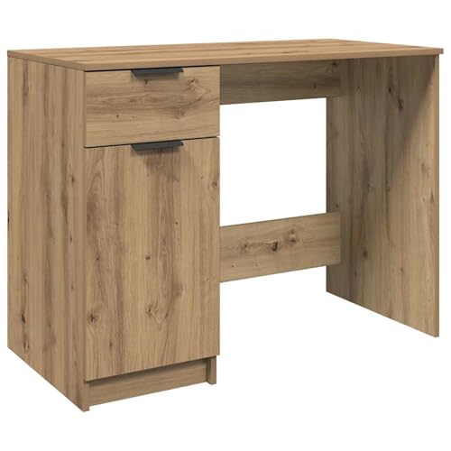 Bureau compact en chêne pour optimiser le rangement informatique du salon - 3
