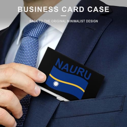 Flag of Nauru Business Card Holder Slim Credit Case Pocket Name Case Wallet for Men Women3