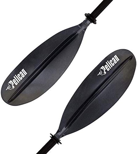 Pelican - Standard Kayak Paddle - Black - 220 cm (86.6 in.) - Aluminum Shaft and a Durable Polypropylene Blade - 0/65° Blade Angle - with Drip Ring - PS1965-00