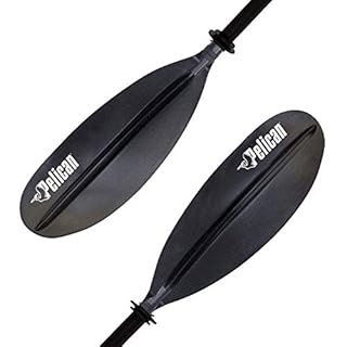 Pelican - Standard Kayak Paddle - Black - 220 cm (86.6 in.) - Aluminum Shaft and a Durable Polypropylene Blade - 0/65° Blade Angle - with Drip Ring - PS1965-00